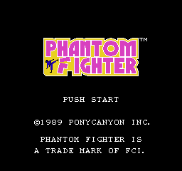 Phantom Fighter title screen for NES